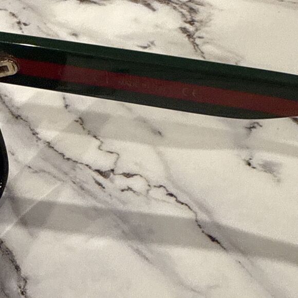 Gucci GG0340S 006 BLACK FRONT GREEN/RED STRIPE Sunglasses 58/17/150 - Picture 6 of 8